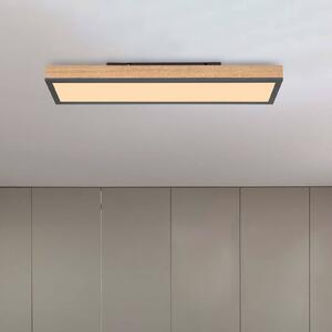 Globo Lampa sufitowa LED Doro, jasne drewno, salon / jadalnia, drewno, nowoczesny