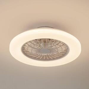Wentylator sufitowy LED Lindby Vedin, biały, DC, Ø 49 cm, CCT Vedin Lindby, możliwość ściemniania, biały / opal, salon / jadalnia, tworzywo sztuczne, nowoczesny