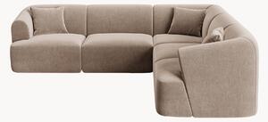 Dwustronna narożna sofa modułowa z aksamitu Campi (6-osobowa)