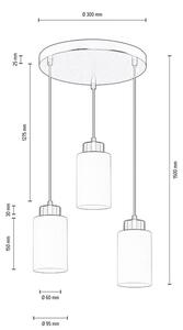 Szklana potrójna lampa wisząca tuba - A30-Greta