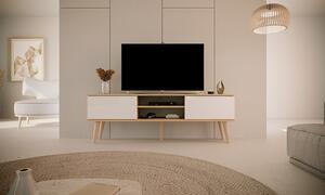 Skandynawska szafka pod telewizor dąb artisan + biały - Tardi 5X 160 cm
