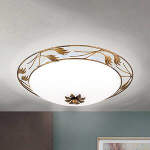 ORION Lampa sufitowa Fleur, możliwość ściemniania, brązowy / mosiężny, salon / jadalnia, metal, dworkowy / rustykalny