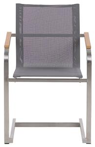 Zestaw 6 krzeseł ogrodowych szary stalowa rama wspornikowa konstrukcja Cosoleto Beliani