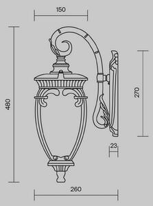 Maytoni Kinkiet zewnętrzny Fleur, możliwość ściemniania, czarny, aluminium, antyczny