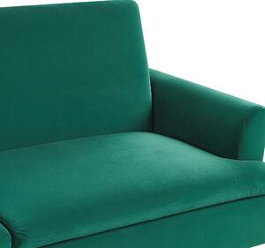 Nowoczesna sofa rozkładana welurowa tapczan klik-klak zielona Vettre Beliani