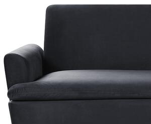 Nowoczesna sofa rozkładana welurowa tapczan klik-klak czarna Vettre Beliani