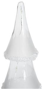 Zestaw 3 dekoracyjnych świecących figurek LED choinek szklane białe Kierinki Beliani