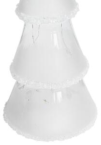 Zestaw 3 dekoracyjnych świecących figurek LED choinek szklane białe Kierinki Beliani