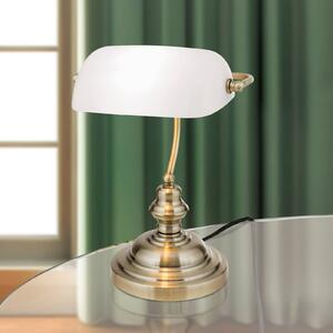 ORION Opalowa lampa stołowa Onella w stylu bankierskim