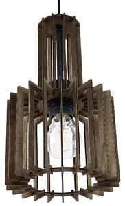 Lampa wisząca oświetlenie do salonu otwarty klosz MDF ciemne drewno Niari Beliani