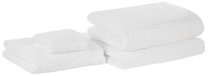 Komplet 4 ręczników łazienkowych dla gości bawełna zero twist biały Areora Beliani