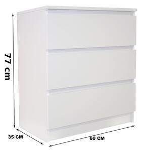 Biała minimalistyczna komoda z 3 szufladami - Hisa 5X
