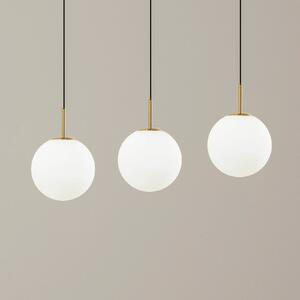 Lampa wisząca szklana Joran Lucande, biały / opal, salon / jadalnia, szkło, nowoczesny