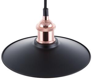 Zestaw 3 lamp wiszących czarno-miedziany industrialny metalowy z kloszem 22 cm Swift Beliani