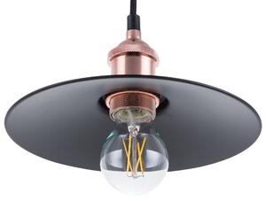 Zestaw 3 lamp wiszących czarno-miedziany industrialny metalowy z kloszem 22 cm Swift Beliani
