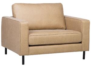Komplet wypoczynkowy z ekoskóry 4-osobowy sofa i fotel beżowy nowoczesny Savalen Beliani