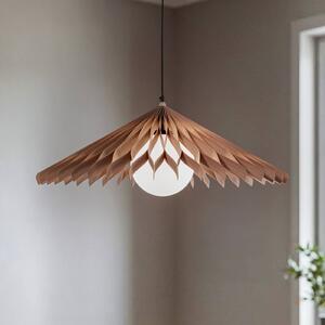 ALDEX Żyrandol Nature Sun szkło XL, stożek płaski, Ø 69 cm, drewno