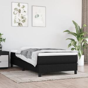 Łóżko kontynentalne, czarne, obite tkaniną, 80x200 cm