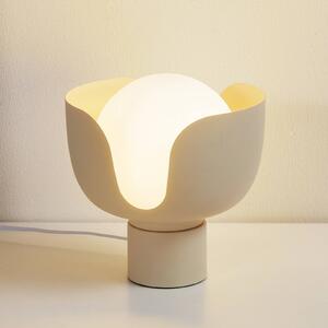 Lampa stołowa Fiora Lindby, kremowy / amber, salon / jadalnia, metal, nowoczesny