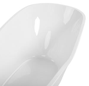 Wanna wolnostojąca biała akrylowa wysoki połysk system przelewowy Dulcina Beliani