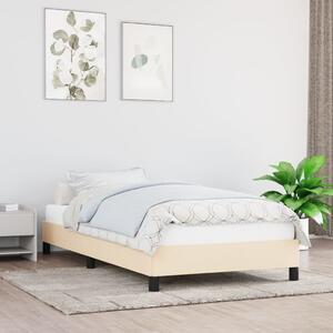 Rama łóżka, kremowa, 80 x 200 cm, tapicerowana tkaniną