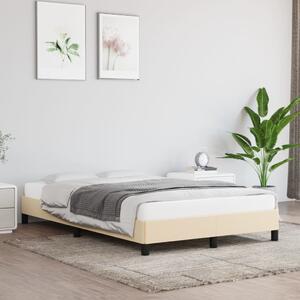 Rama łóżka, kremowa, 120x200 cm, obita tkaniną