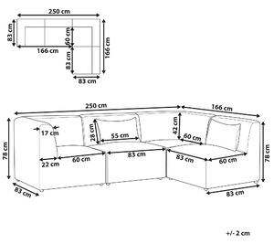 Narożnik modułowy 4-osobowy lewostronny sofa sztruksowa różowa Lemvig Beliani