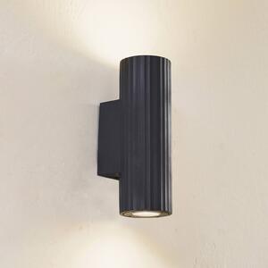 Kinkiet Lindby Christa, antracyt, beton, 25cm, ripple