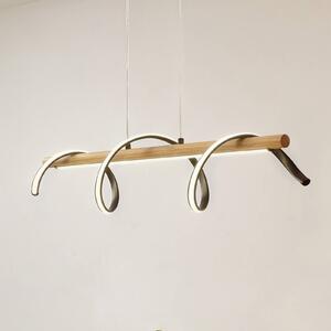 Lampa wisząca Spiraali Lindby, czarny, salon / jadalnia, aluminium, dworkowy / rustykalny