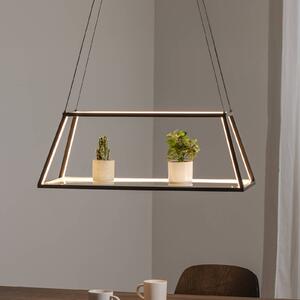 Lampa wisząca Mensola Lucande, możliwość ściemniania, czarny, salon / jadalnia, aluminium, nowoczesny