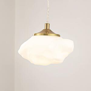 Lampa wisząca Lindby Piatra, opal/mosiądz, szkło, Ø 16 cm, G9
