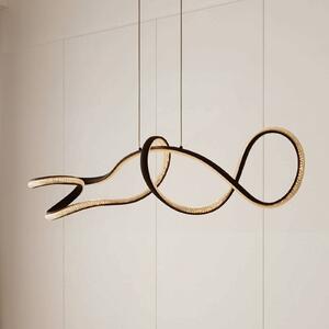 Lampa wisząca Rodado Lucande, czarny, salon / jadalnia, aluminium, nowoczesny