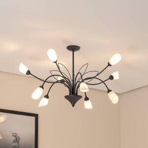 Jupiter Lampa sufitowa Gloriosa, szkło, czarna, 10-punktowa