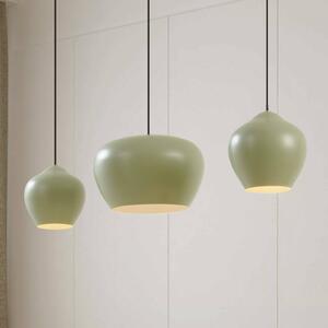 Lampa wisząca Lucande Malisa, zielona, 3-punktowa, metal, długość 90 cm