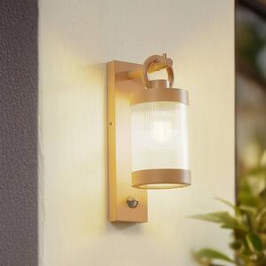 Lampa zewnętrzna z czujnikiem ruchu Yrene Lindby, możliwość ściemniania, kremowy / amber, aluminium, nowoczesny