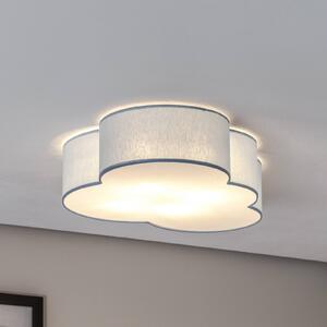 TK Lighting Lampa sufitowa Cloud, niebieska, długość 63 cm, tekstylna, chmurka, E27