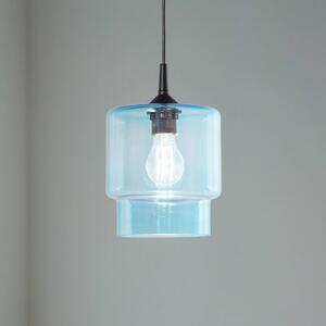 Argon Szklana lampa wisząca Nesto, granatowa, Ø 18 cm, E27