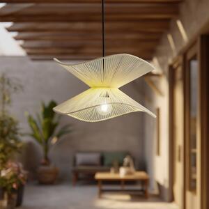 Lampa wisząca zewnętrzna Lindby Valdorin, beżowy, bawełna, Ø 40 cm Valdorin Lindby, możliwość ściemniania, kremowy / amber, tkanina / materiał / jedwab, nowoczesny