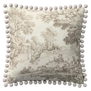Poszewka Wera na poduszkę kolor brązowy tkanina wzorzysta