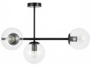 NOWOCZESNA LAMPA SUFITOWA WISZĄCA CZARNA Z PRZEZROCZYSTYMI KLOSZAMI LEDO W3 LONG