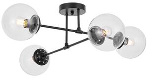 NOWOCZESNA LAMPA SUFITOWA WISZĄCA CZARNA Z PRZEZROCZYSTYMI KLOSZAMI FINO W4