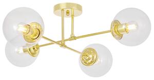 NOWOCZESNA LAMPA SUFITOWA WISZĄCA KLASYCZNE ZŁOTO Z PRZEZROCZYSTYMI KLOSZAMI FINO W4