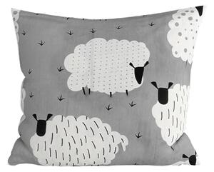 Polibawełniana poszewka na poduszkę WHITE SHEEPS 45x45 cm, szary