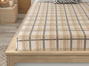 Prześcieradło z mikropluszu PLAID 200x200 cm kremowe