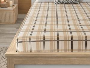 Prześcieradło z mikropluszu PLAID 90x200 cm kremowe