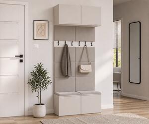 Wieszak do przedpokoju z szafkami kaszmir | Umeblowana.com