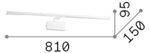 IDEAL LUX Kinkiet LED Alma, mosiądz, szerokość 81 cm Alma, mosiężny / złoty, salon / jadalnia, metal, nowoczesny