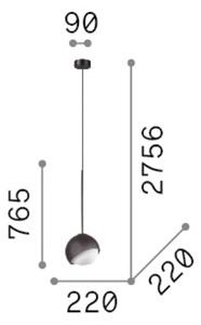 IDEAL LUX Lampa wisząca Bloom, możliwość ściemniania, mosiężny / złoty, salon / jadalnia, metal, nowoczesny