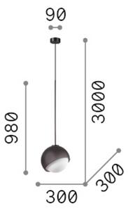 IDEAL LUX Lampa wisząca Bloom, możliwość ściemniania, mosiężny / złoty, salon / jadalnia, metal, nowoczesny