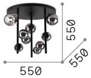 IDEAL LUX Lampa sufitowa Perlage, czarny, salon / jadalnia, metal